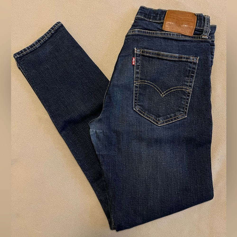 Levis Jeans Mens 32x32 (measures 30x29) Blue 512 Slim Tapered Stretch Dark Wash